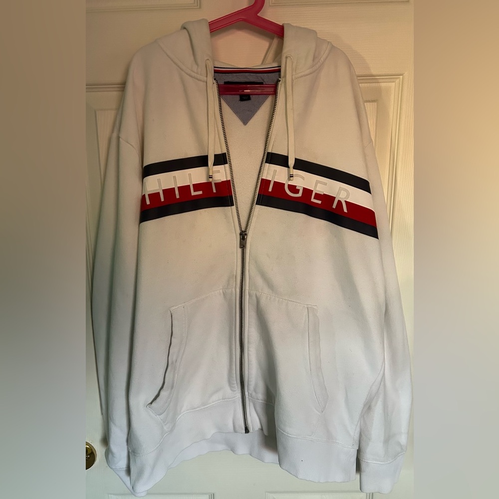 Tommy Hilfiger White zip-up jacket and hoodie